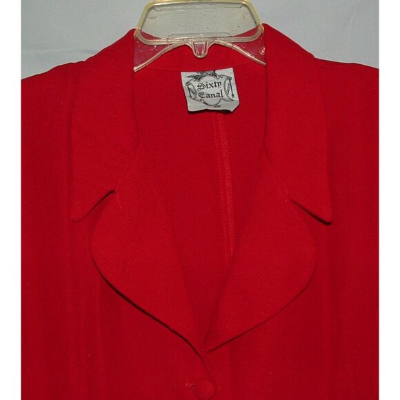 Vintage Red Plus Sz 2X Church Office Lightweight Unlined Suit Jacket SIXTY CANAL - Picture 2 of 3